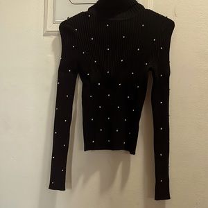 Black rhinestones sweater